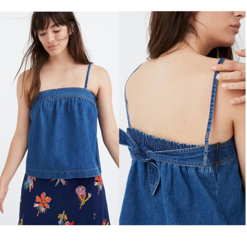Madewell Denim Convertible Tie Back Top